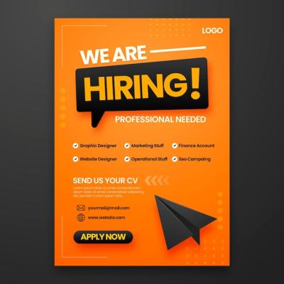 Gradient Hiring Poster and Flyer Template – Free Download