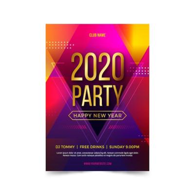 New Year 2020 Party Poster Template – Free Download