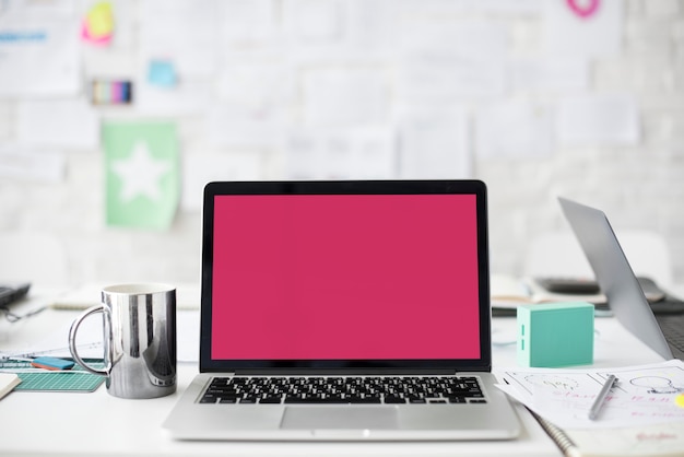 A Laptop with a Red Screen – Free Stock Photo for Download