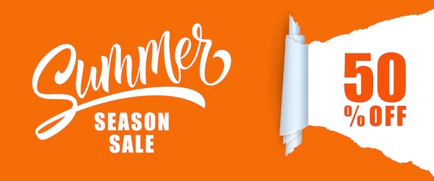 50% Off Summer Season Sale Lettering – Free Download