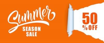 50% Off Summer Season Sale Lettering – Free Download