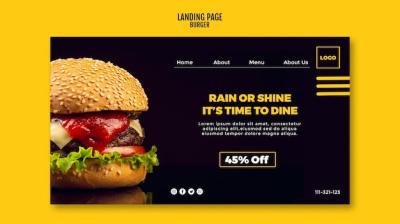 Landing Page Template Burger – Free to Download for Your Projects