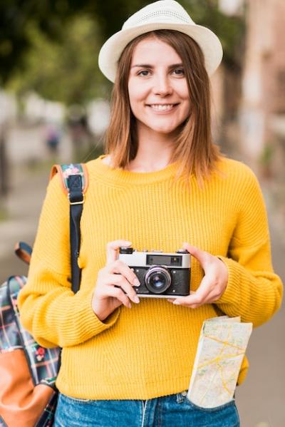 Woman Traveling with a Camera – Free Stock Photo, Download for Free