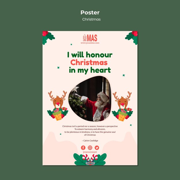 Vertical Christmas Print Template – Free Download