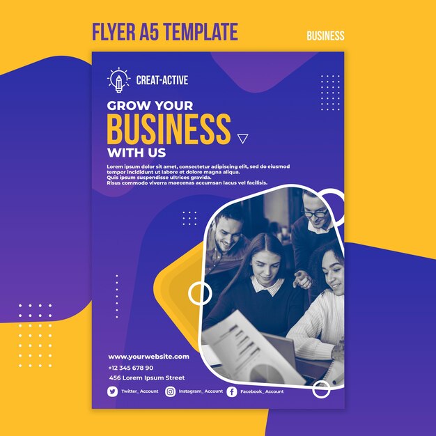 Professional Business Print Template with Photo – Free Download