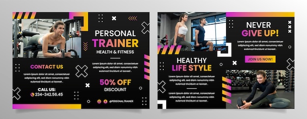 Gradient Personal Trainer Brochure Template – Free Download