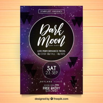 Abstract Party Poster Featuring the Moon – Free Stock Photo, Download for Free