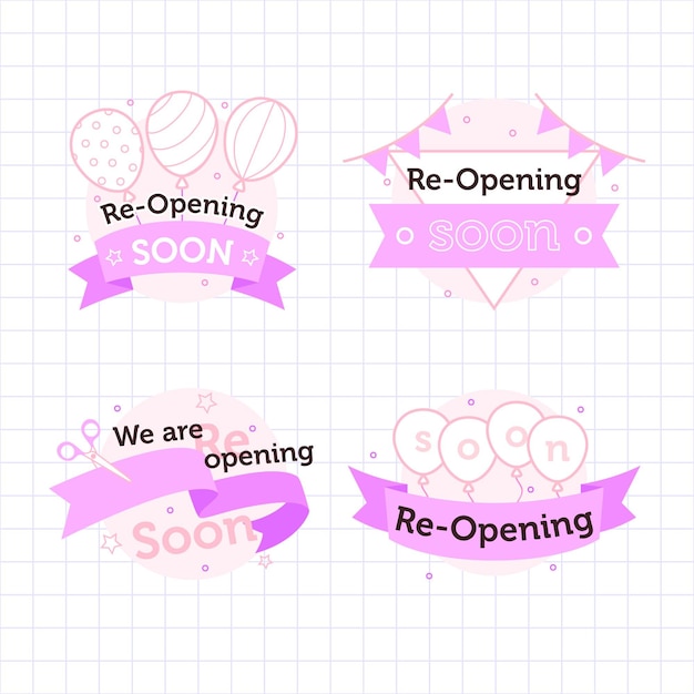 Re-opening Soon Badges Pack – Free Download