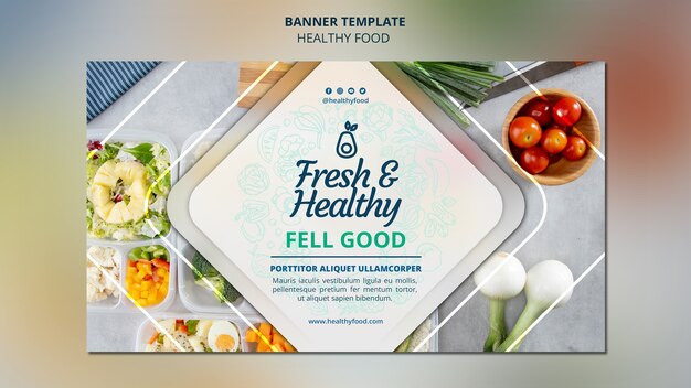 Healthy Food Horizontal Banner Template – Free to Download