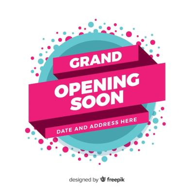 Flat Style Opening Soon Background – Free Download