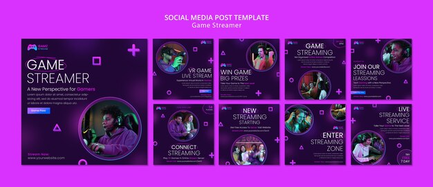 Gamer Streamer Template in Flat Design – Free Download