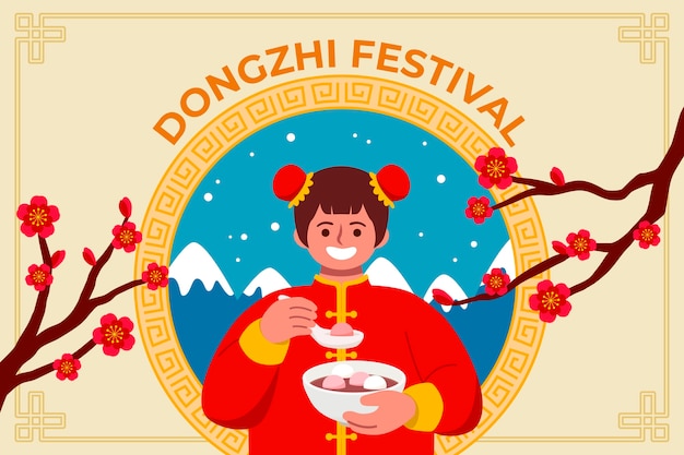 Hand Drawn Flat Dongzhi Festival Background – Free Download