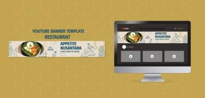 Hand Drawn Restaurant YouTube Banner – Free Download