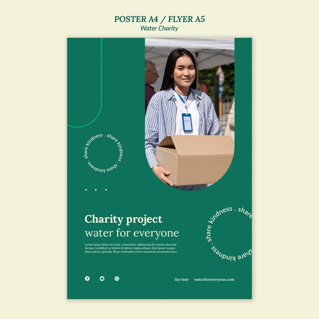 Poster Design Template for Water Charity – Free Download