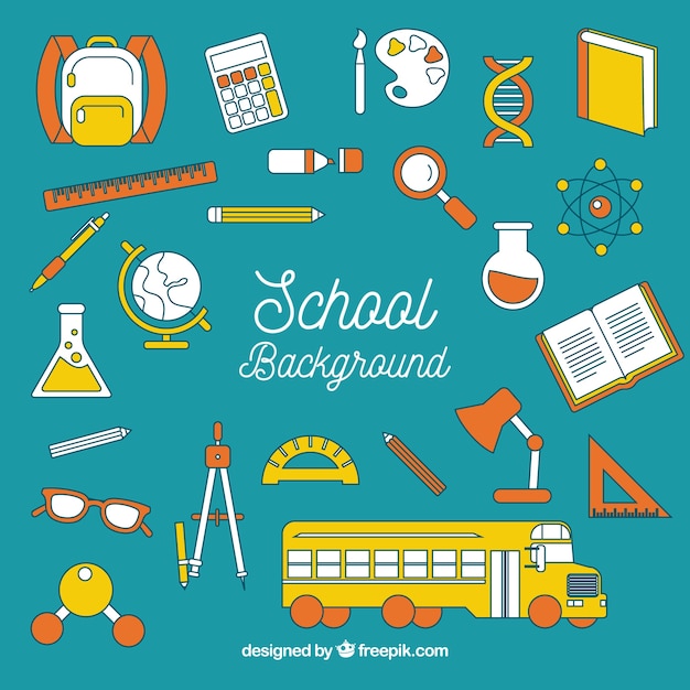 School Background with Elements – Free to Download