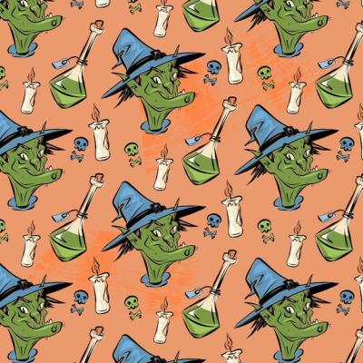 Flat Halloween Vintage Pattern Design – Free Download