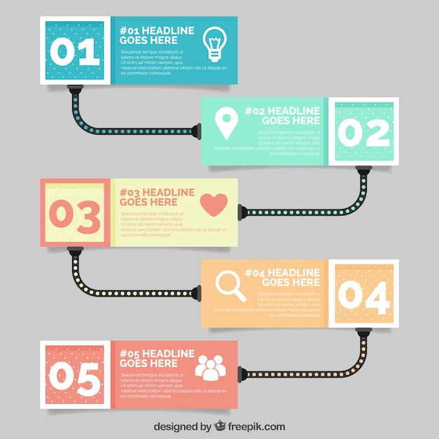 Infographic Template with Steps – Free Download