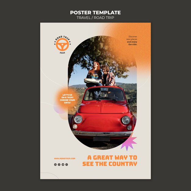 Gradient Travel Poster Template – Free Download