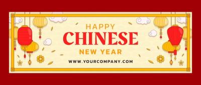 Chinese New Year Celebration Twitter Header Template – Free Download