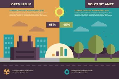 Flat Design Ecology Infographic with Retro Colors – Free Stock Photo, Download Free