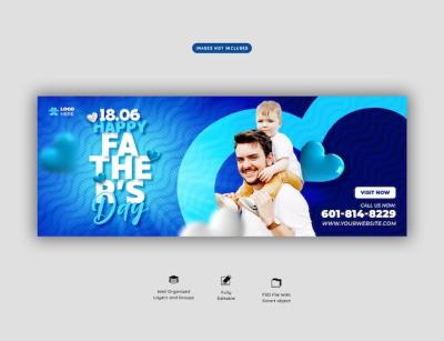 Happy Father’s Day Facebook Cover Banner Template – Free Download