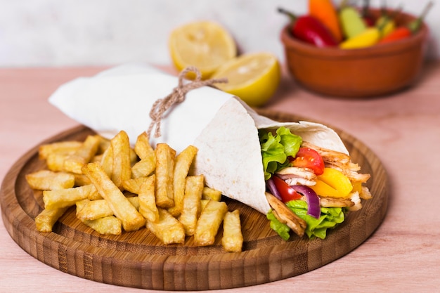 Arabic Kebab Sandwich Wrapped in White Paper – Free Download