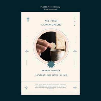 First Communion Poster Template – Free to Download