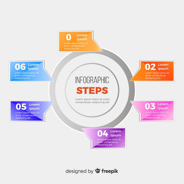 Flat Infographic Steps Template – Download Free Stock Photo