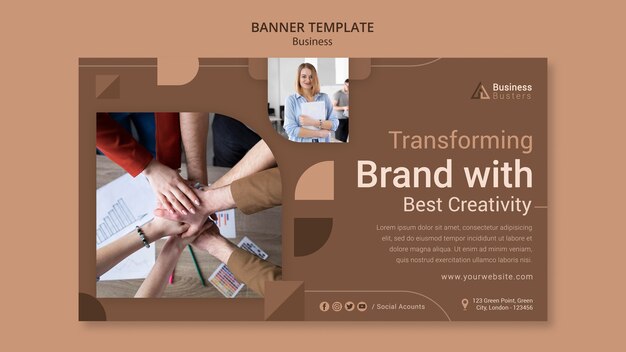 Flat Design Banner Business Template – Free Download