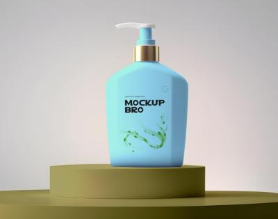 Big Round Shampoo Bottle Packaging Mockup PSD – Free Download