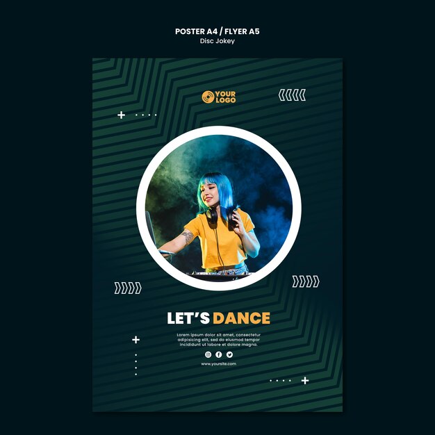 DJ Let’s Dance Poster Template – Free Download, Download Free Stock Photo