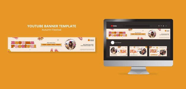 Autumn Festival Celebration YouTube Banner Template – Free Download