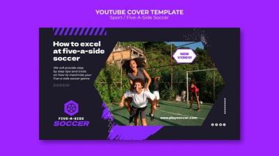 Flat Design Sport Concept YouTube Cover Template – Free Download