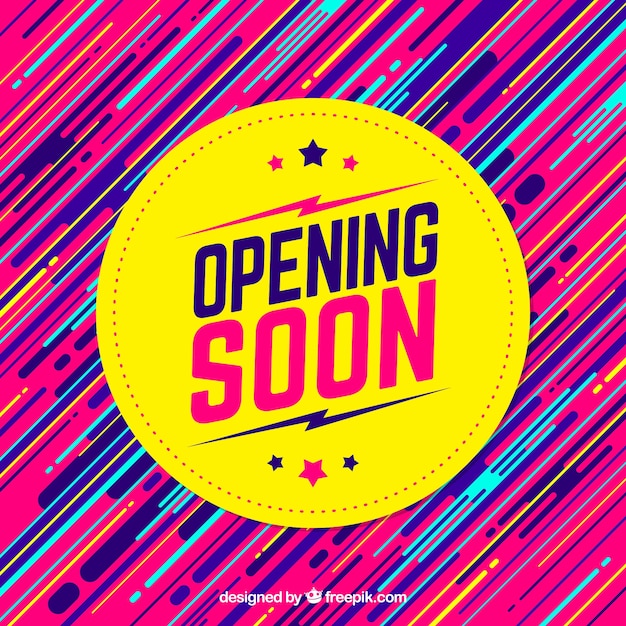 Modern Opening Soon Composition in Flat Design – Free Download