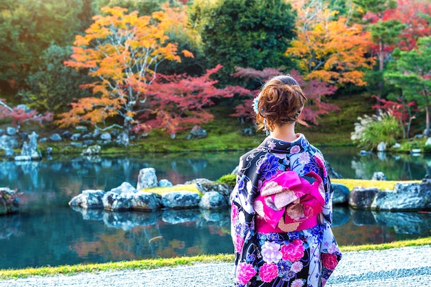 Japanese Traditional Kimono in Autumn Park – Free Stock Photo, Download for Free