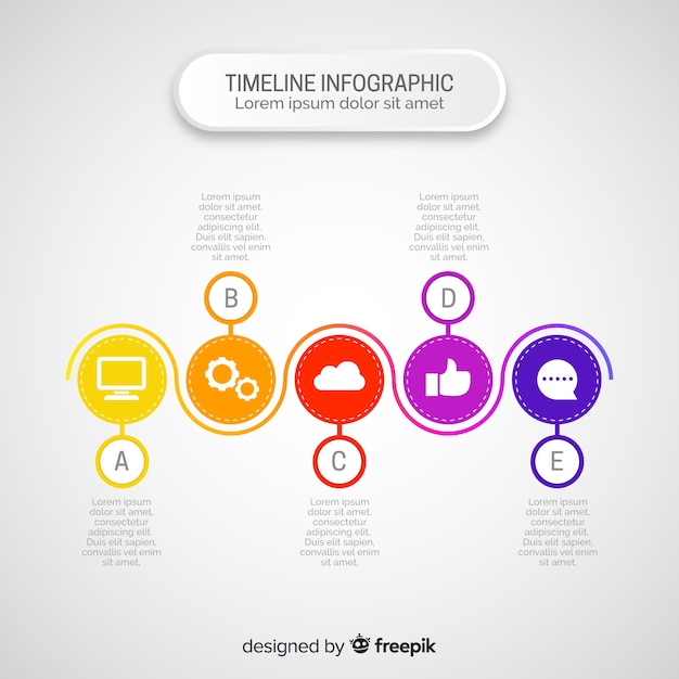 Flat Infographics of Time Line – Free Download