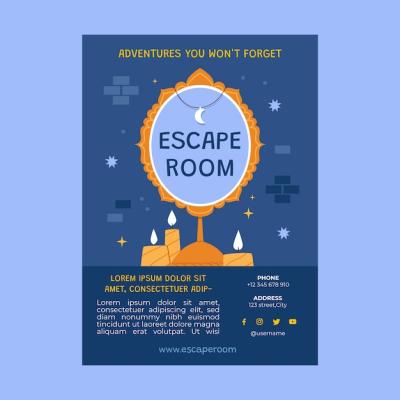 Hand Drawn Escape Room Invitation – Free Download