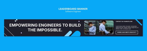 Software Engineer Leaderboard Banner Template Design – Free to Download