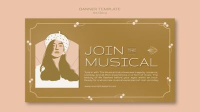 Art Deco Musical Banner Template – Free to Download