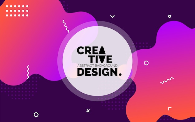 Colorful Creative Template Banner with Gradient Color Design and Liquid Shape – Free Download