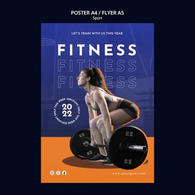 Flat Design Fitness Template – Free to Download