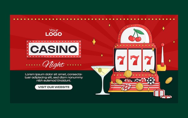 Hand Drawn Casino Night Design Template – Free to Download