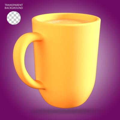 Mug Coffee and Tea Cup Isolated 3D Rendered Illustration – Free Download