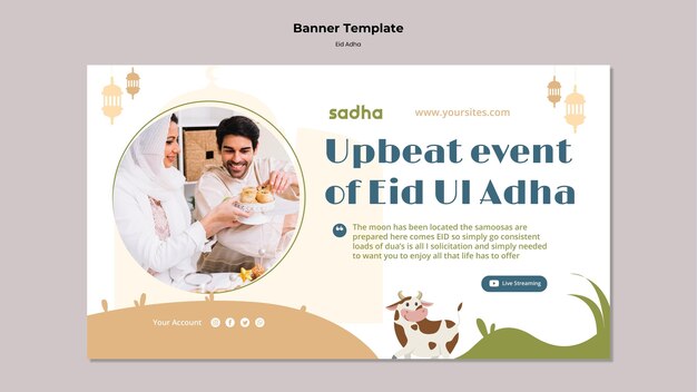 Horizontal Banner for Eid al-Adha Celebration – Free Stock Photo, Download Free