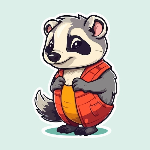 A Cartoon of a Raccoon Wearing an Orange Vest – Free to Download