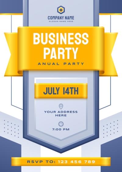 Gradient Business Party Invitation – Free Download