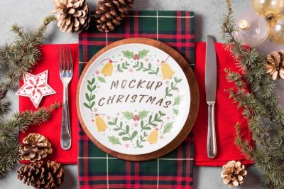 Christmas Food Concept Mock-Up – Free Download