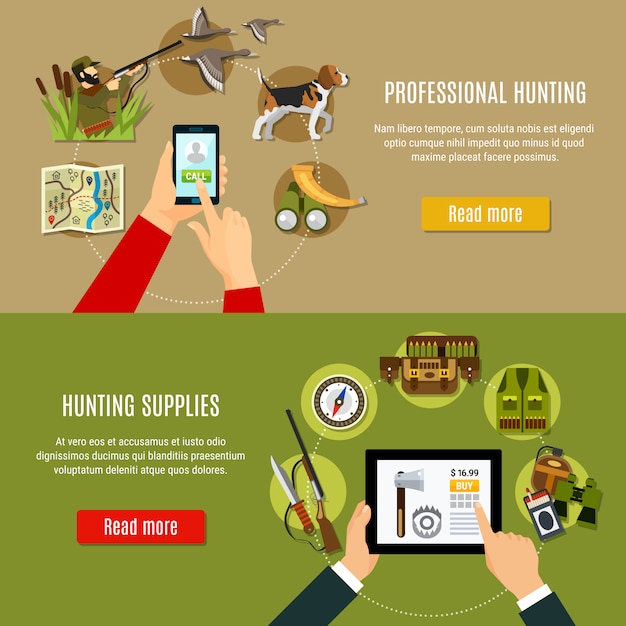 Hunting Shop Banners Set – Free Download for Eye-Catching Designs