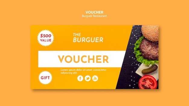 Delicious Fast Food Burger Voucher – Free Download