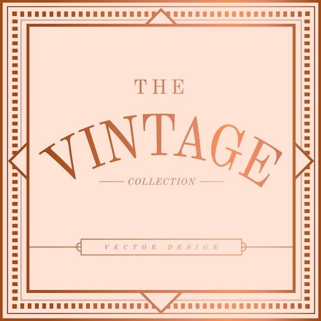 Art Nouveau Vintage Rose Gold Badge Vector – Free Download